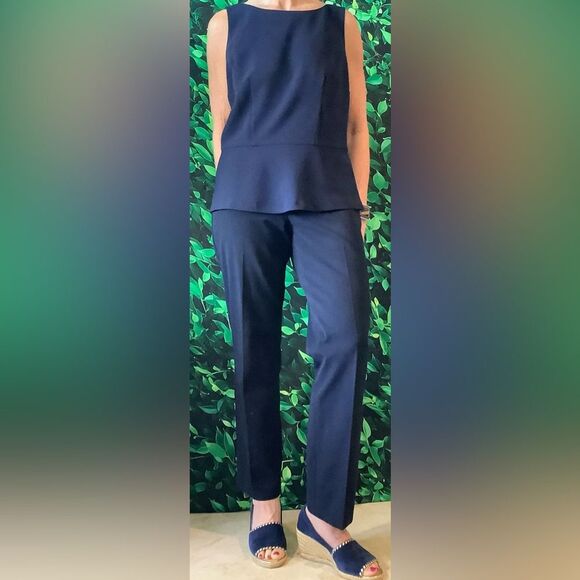 Talbots Tops - 🔵 Talbots Navy Sleeveless Peplum Top – Rounded Neck – Size 6
